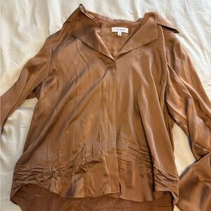 INTERMIX Tan Satin Top